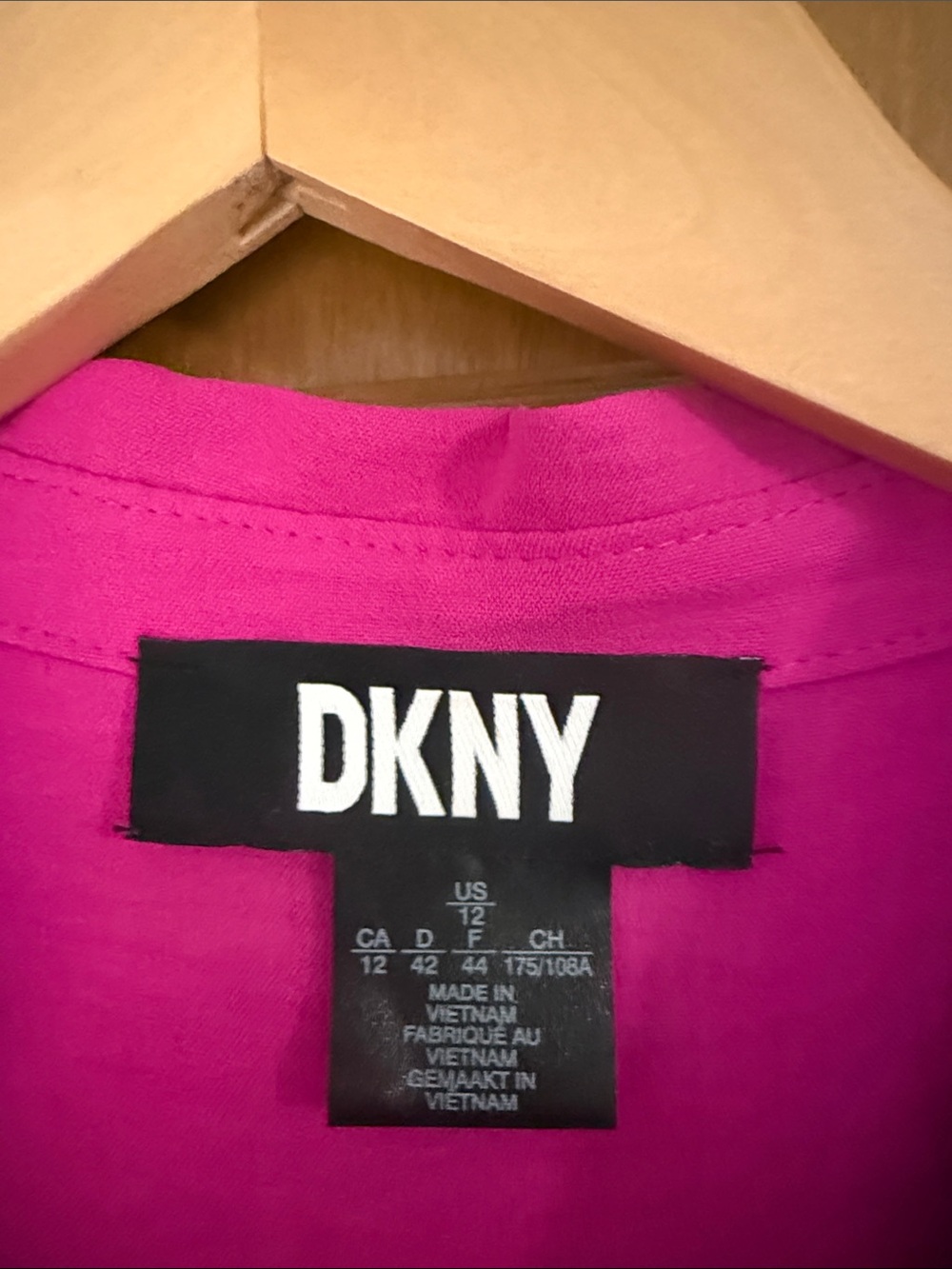 DKNY Sleeveless V-Neck Tie-Waist Midi Dress in Bright Fuchsia - Picture 2 of 3